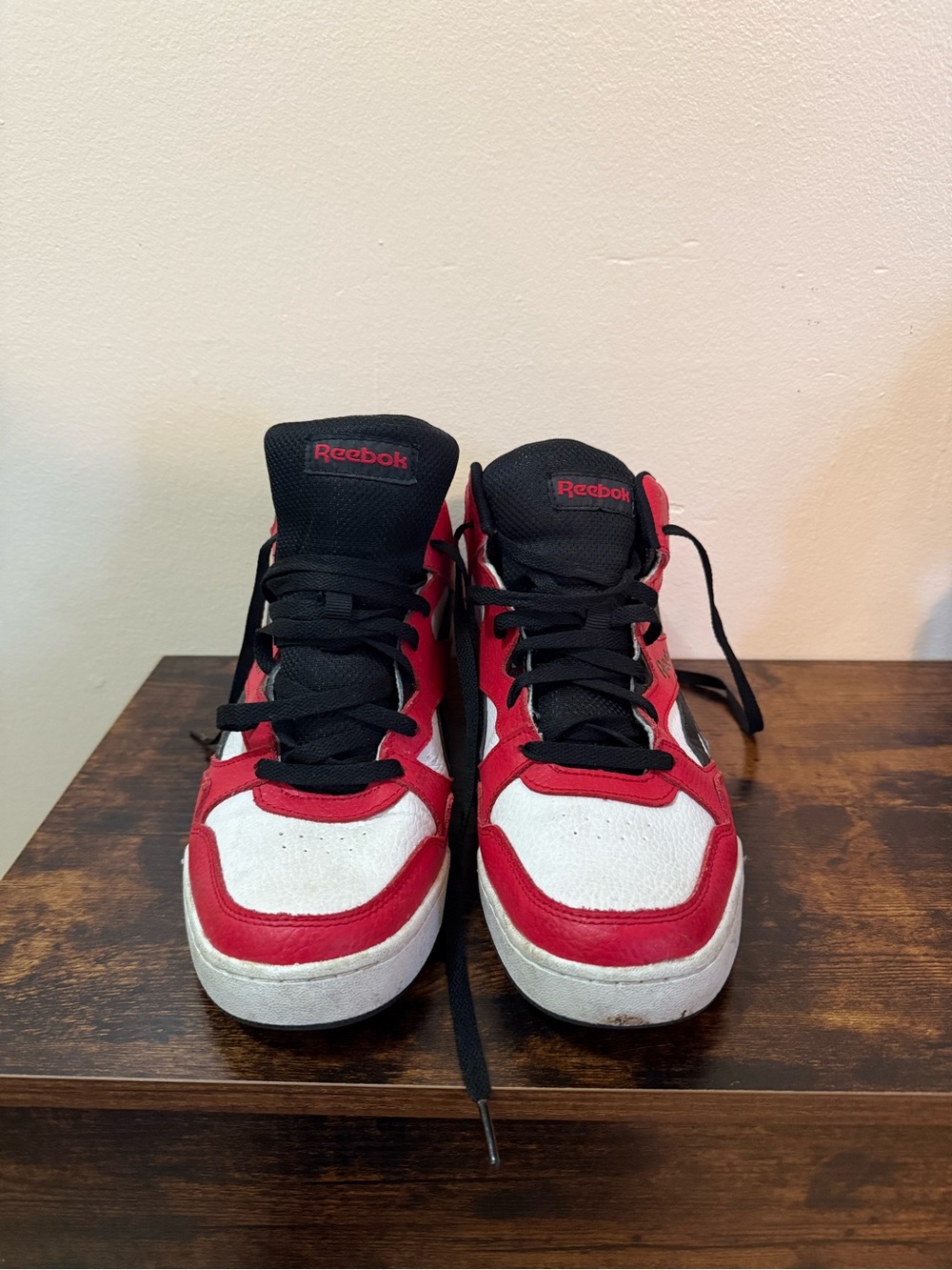 Reebok Kids Red, White & Black High-Top Sneakers